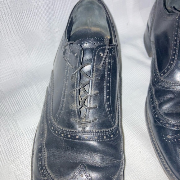 Men's Black Leather Dress Shoes - Picture 3 of 8